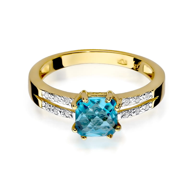 W079 Topaz prsteň 1,10ct žlté zlato Au 585/1000 - 1