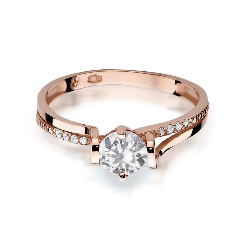 W102 prsteň White Sapphire 0,60ct ružové zlato Au 585/1000 - 1