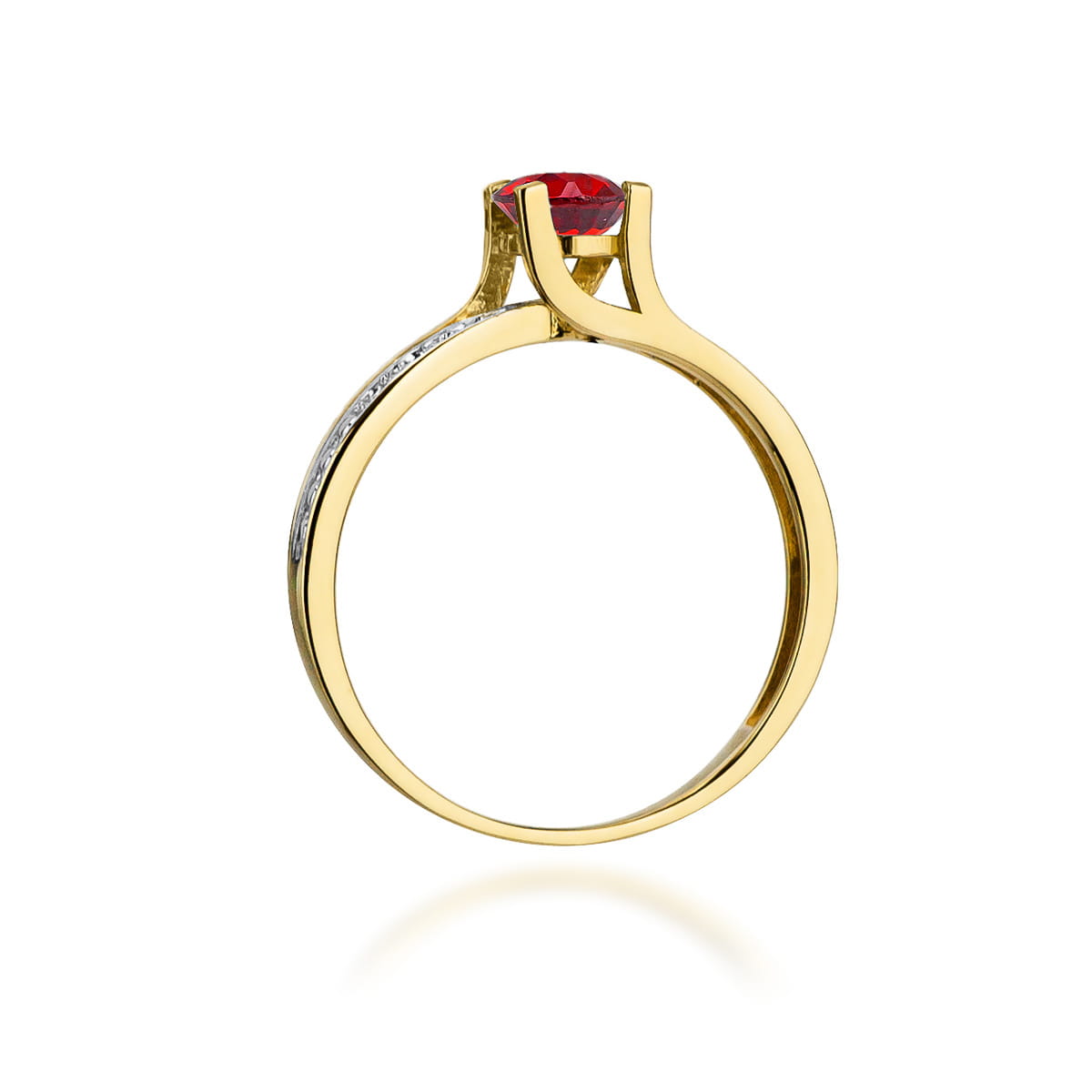 W106 Ruby prsteň 0,60ct žlté zlato Au 585/1000 - 2