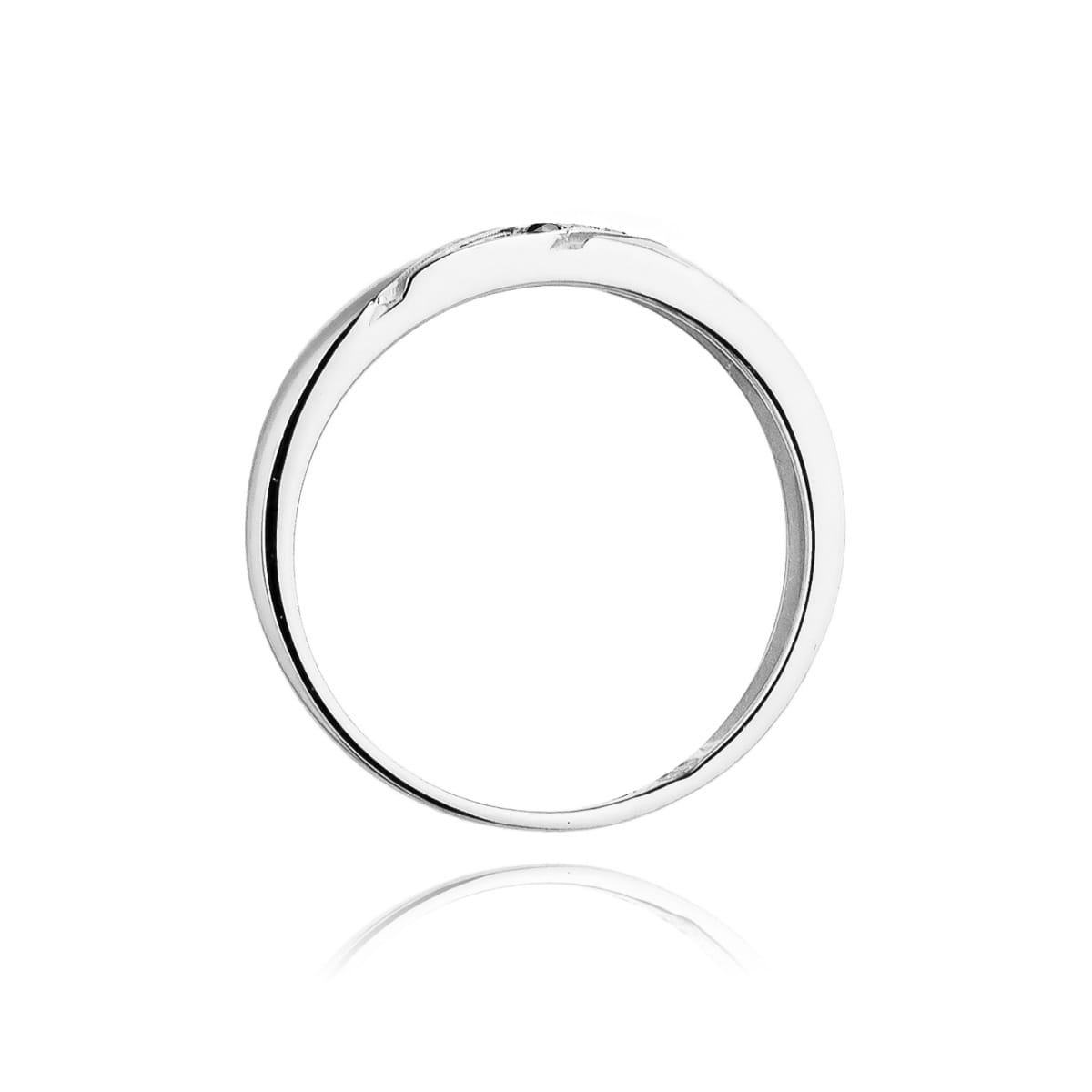 Prsteň W0118 s čiernymi diamantmi, biele zlato Au 585/1000 - 2