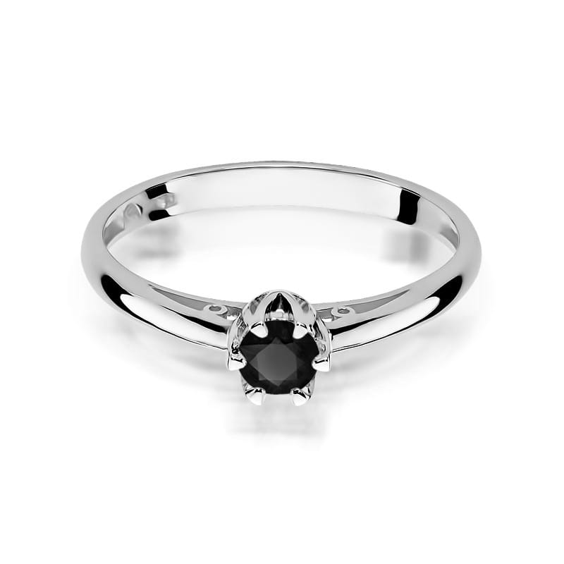 W133 Prsteň Black Diamond 0.20ct biele zlato Au 585/1000 - 1