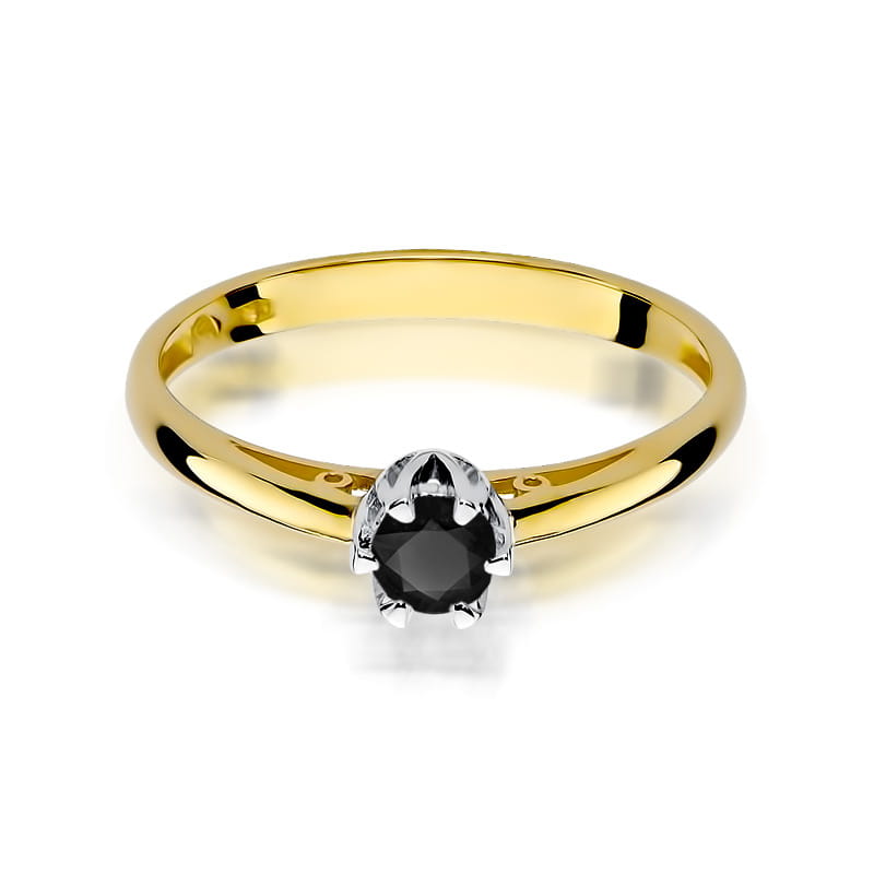W133 Prsteň Black Diamond 0,20ct žlté zlato Au 585/1000 - 1