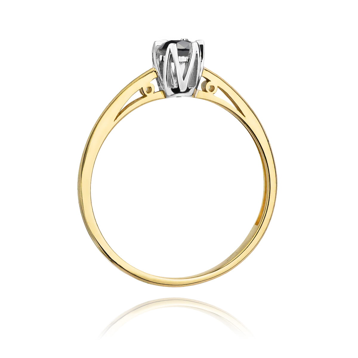 W133 Prsteň Black Diamond 0,20ct žlté zlato Au 585/1000 - 2