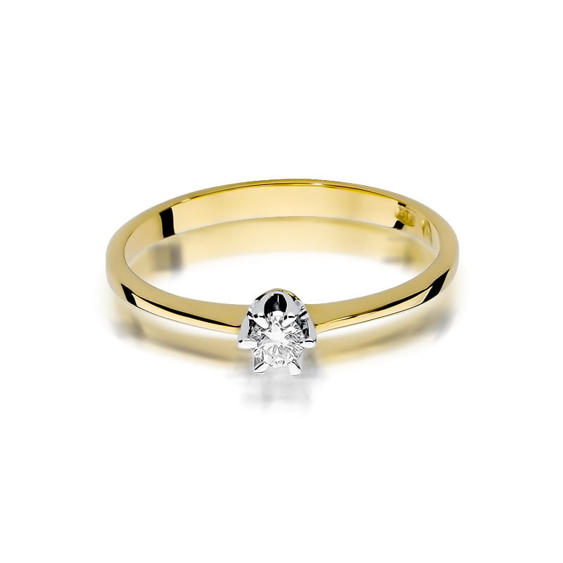 W220 Diamantový prsteň 0,12ct žlté zlato Au 585/1000 - 1