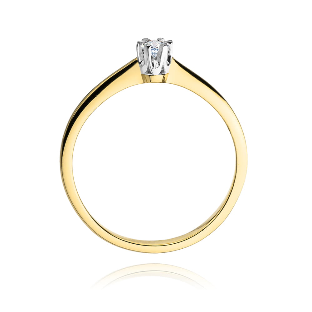 W220 Diamantový prsteň 0,12ct žlté zlato Au 585/1000 - 2