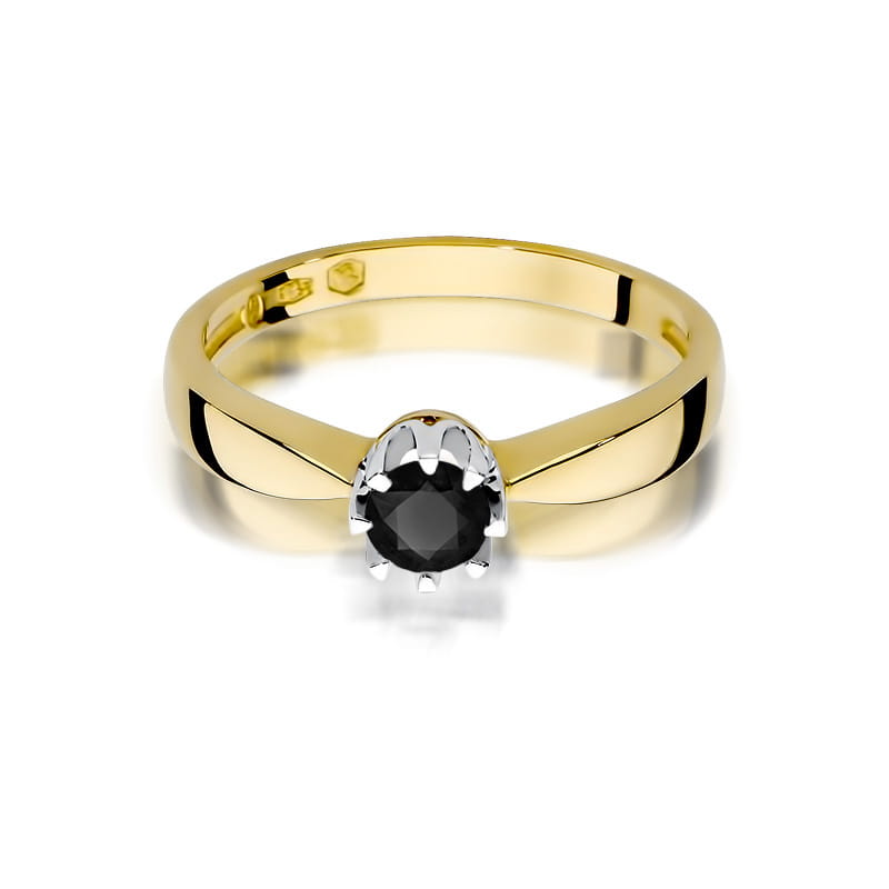 W228 Prsteň Black Diamond 0,30ct žlté zlato Au 585/1000 - 1