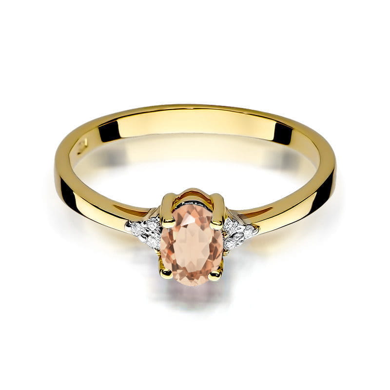 W301 Morganit prsteň 0,40ct žlté zlato Au 585/1000 - 1