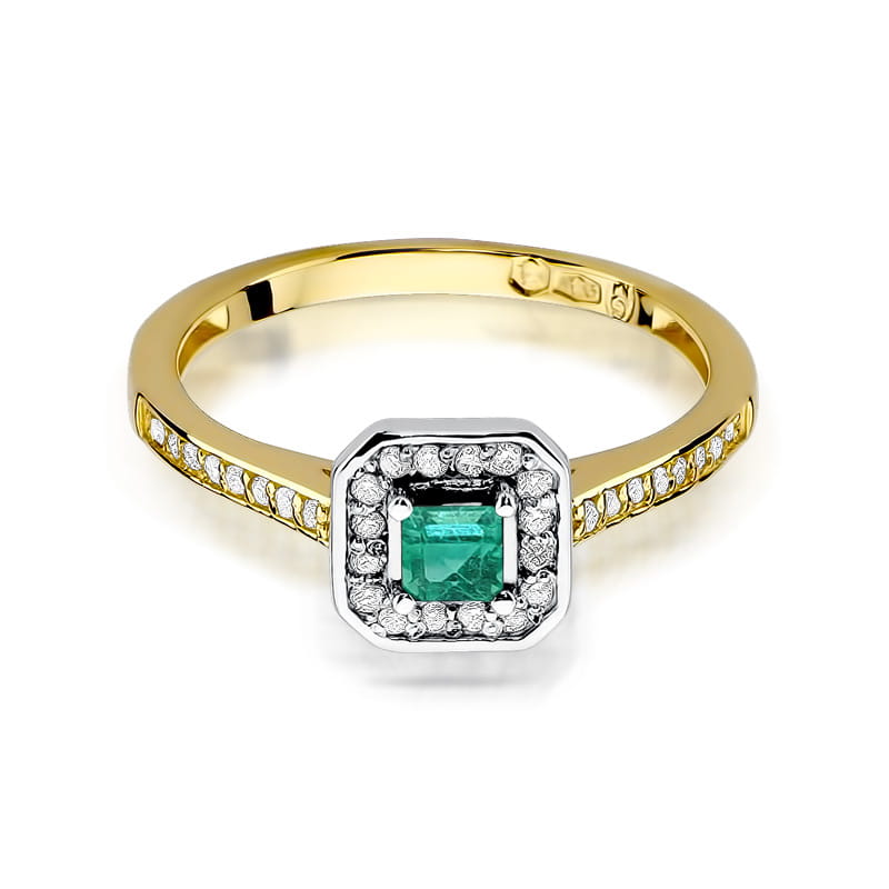 W315 Smaragdový prsteň 0,15ct žlté zlato Au 585/1000 - 1