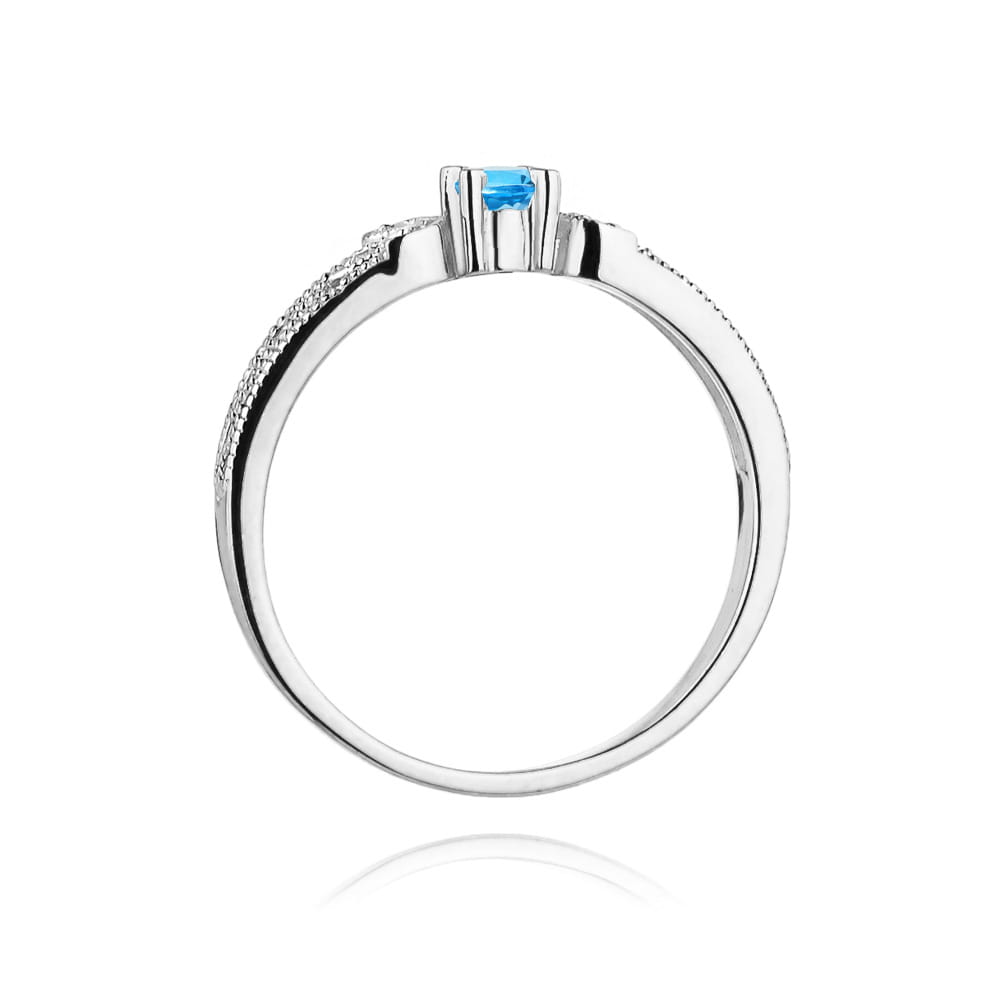 W411 Topaz prsteň 0,15ct biele zlato Au 585/1000 - 2