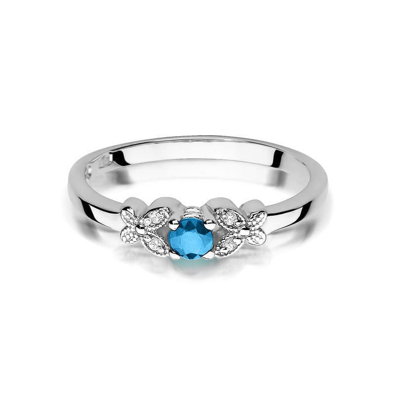 W414 Topaz prsteň 0,15ct biele zlato Au 585/1000 - 1
