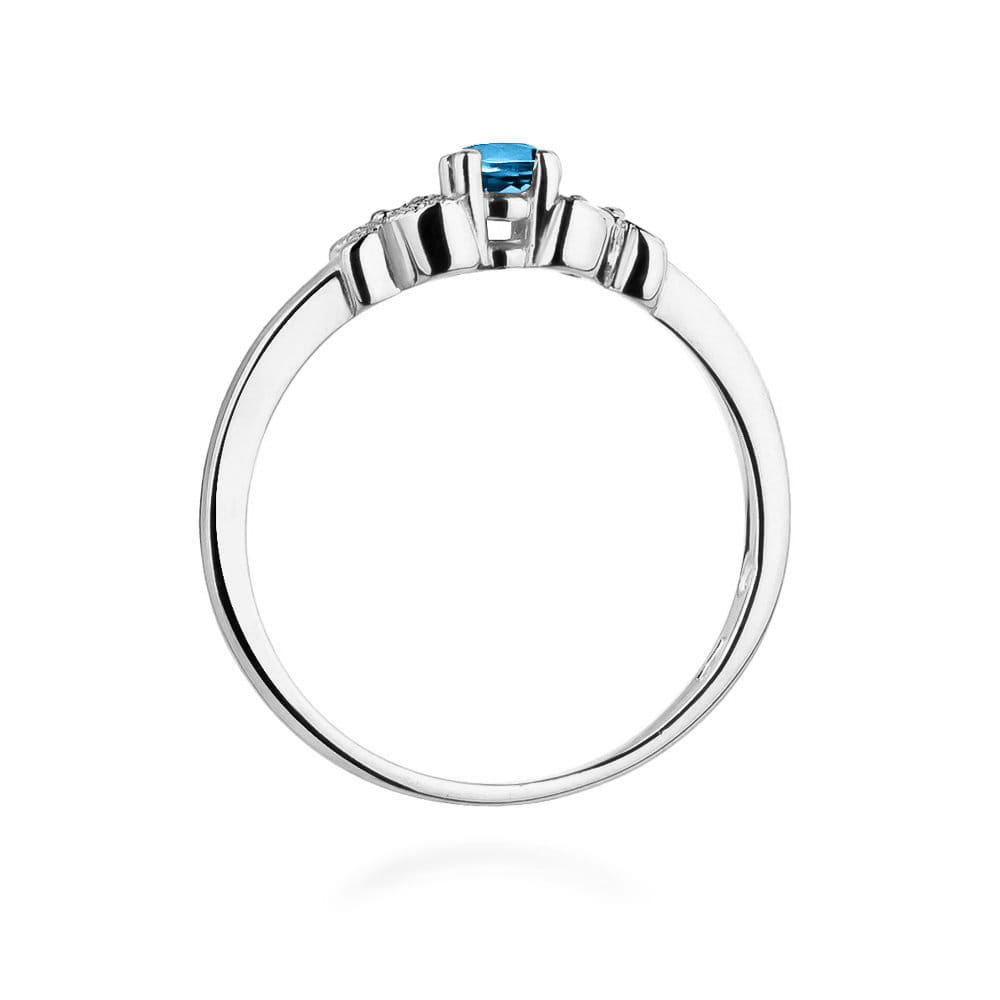 W414 Topaz prsteň 0,15ct biele zlato Au 585/1000 - 2