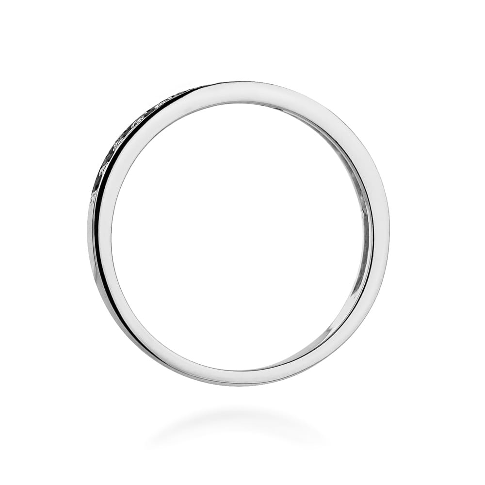Prsteň W0446 s čiernymi diamantmi, biele zlato Au 585/1000 - 2