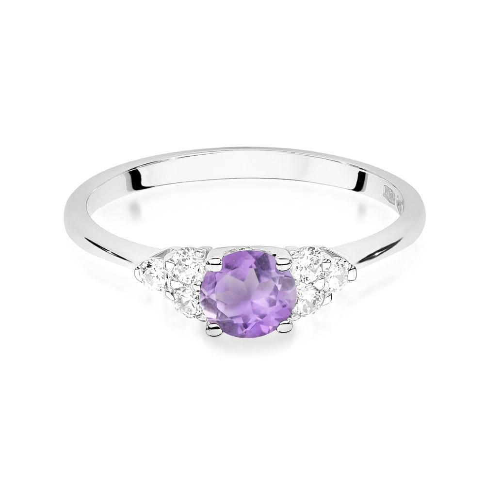 W451 Ametystový prsteň 0,50ct biele zlato Au 585/1000 - 1