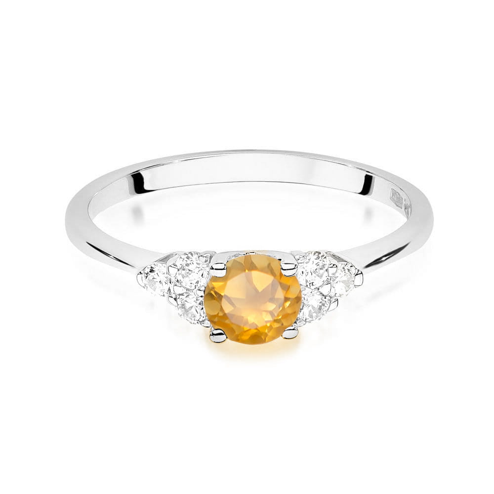 W451 Citrónový prsteň 0,50ct biele zlato Au 585/1000 - 1