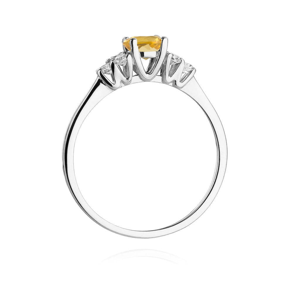 W451 Citrónový prsteň 0,50ct biele zlato Au 585/1000 - 2
