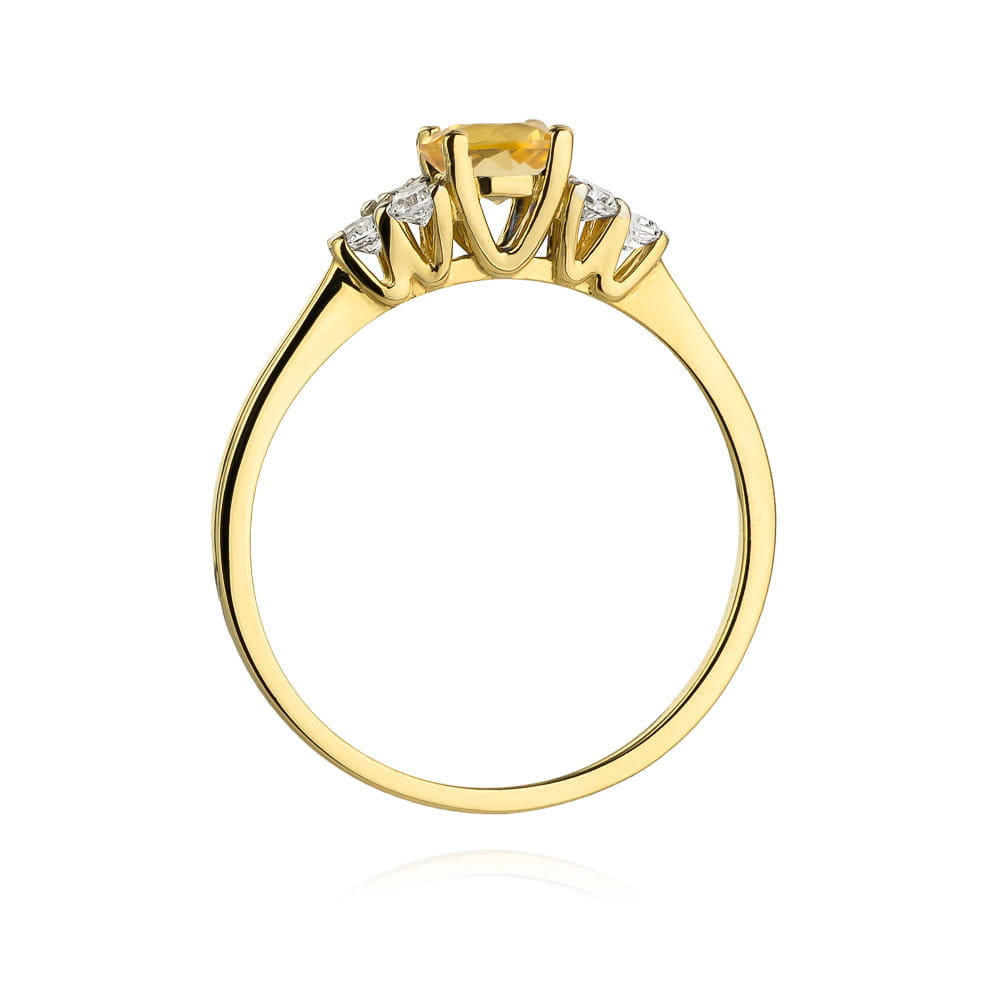 W451 Citrónový prsteň 0,50ct žlté zlato Au 585/1000 - 2