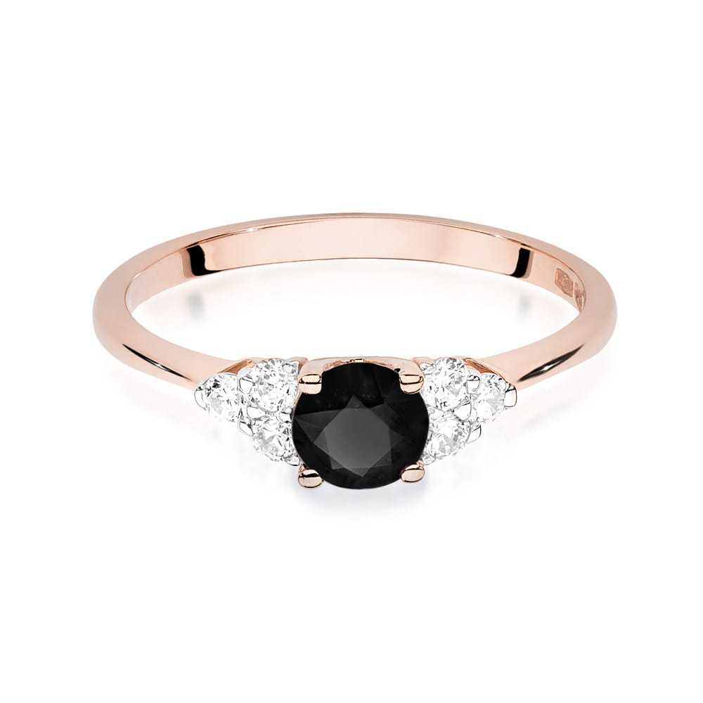 W451 Prsteň Black Diamond 0,50ct ružové zlato Au 585/1000 - 1