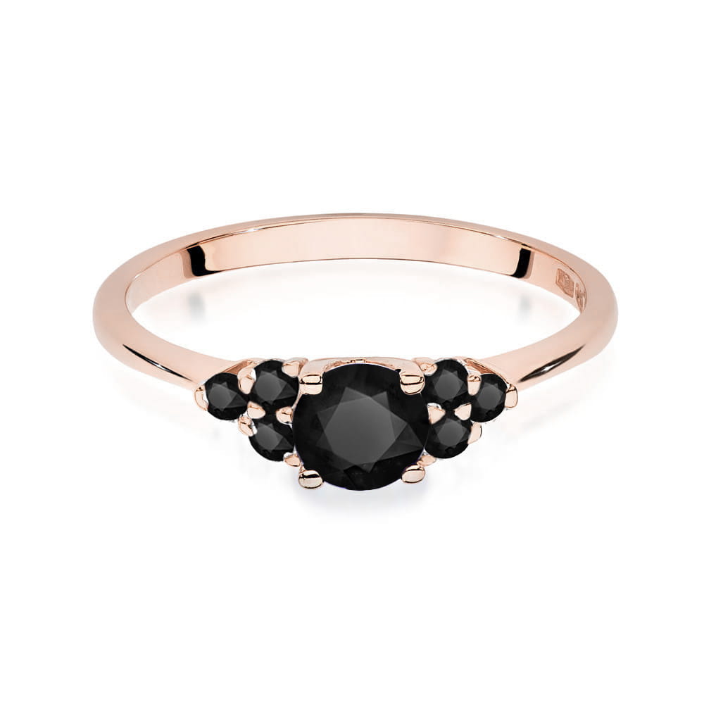 W451 Prsteň Black Diamond 0,50ct ružové zlato Au 585/1000 - 1