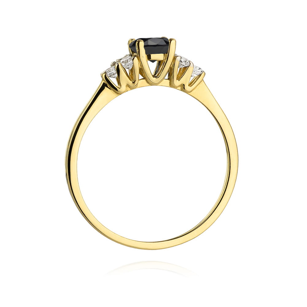 W451 Prsteň Black Diamond 0,50ct žlté zlato Au 585/1000 - 2