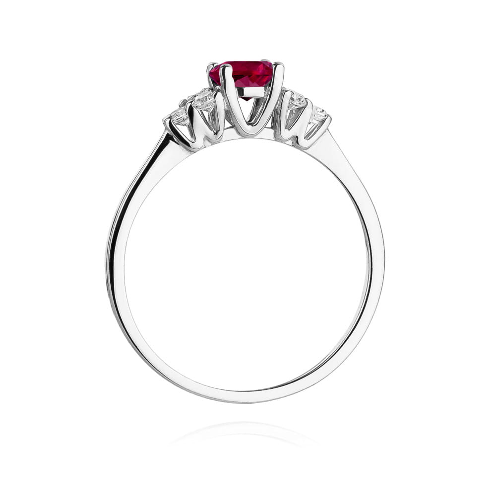 W451 Rodolitový prsteň 0,60ct biele zlato Au 585/1000 - 2