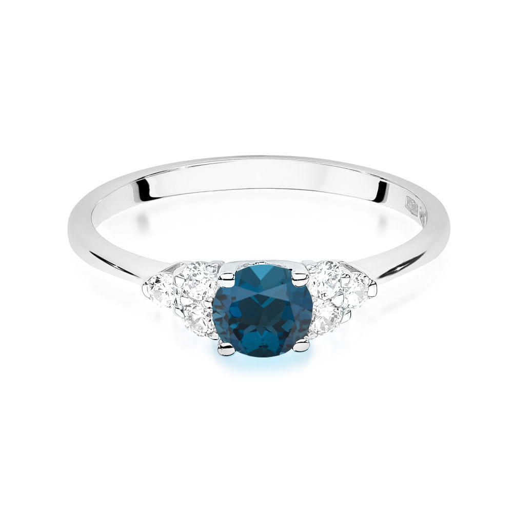 W451 Topaz London Modrý prsteň 0,50ct biele zlato Au 585/1000 - 1