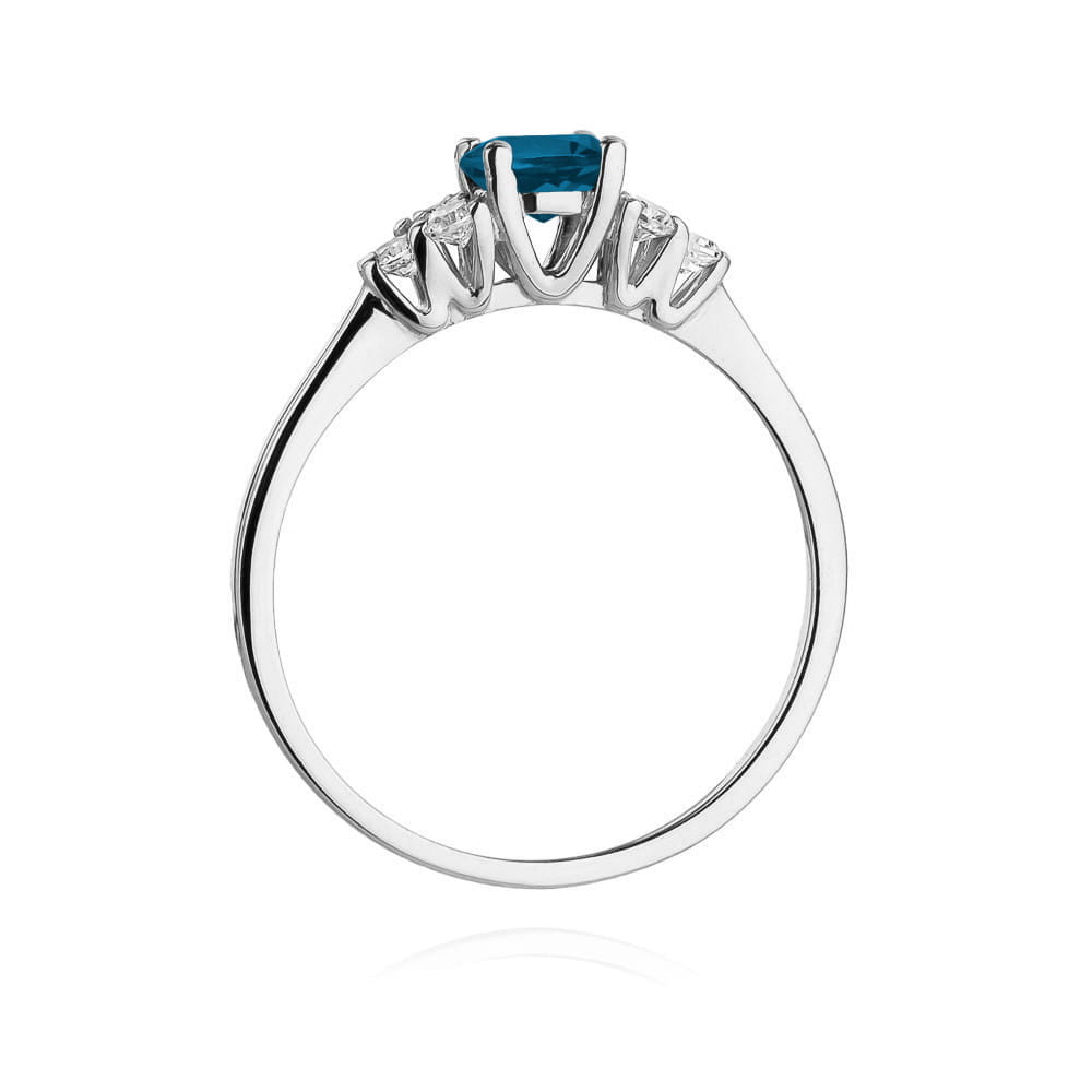 W451 Topaz London Modrý prsteň 0,50ct biele zlato Au 585/1000 - 2