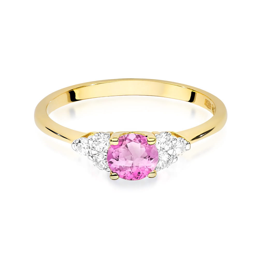 W451 Topaz Ring Ružová 0,60ct žlté zlato Au 585/1000 - 1