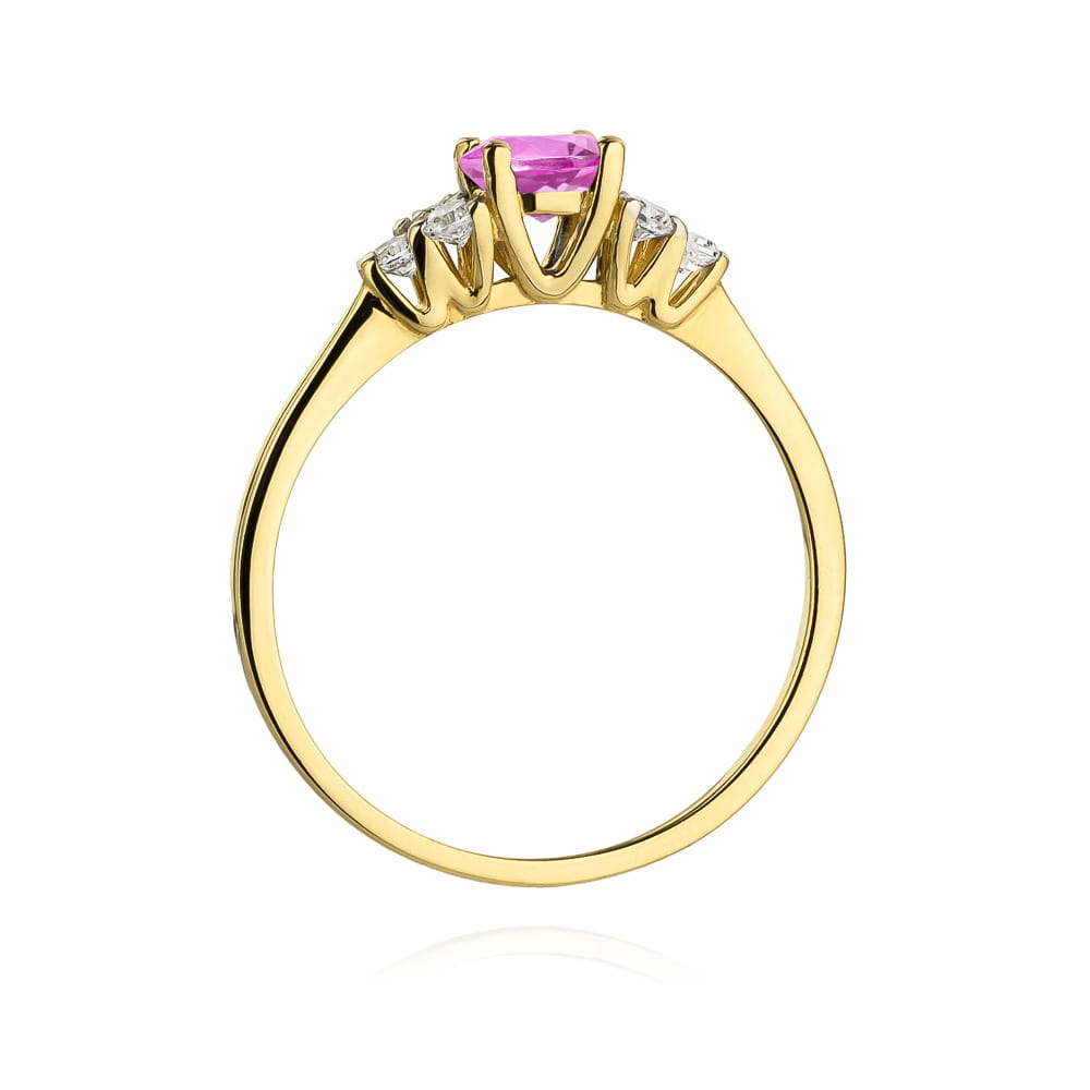 W451 Topaz Ring Ružová 0,60ct žlté zlato Au 585/1000 - 2