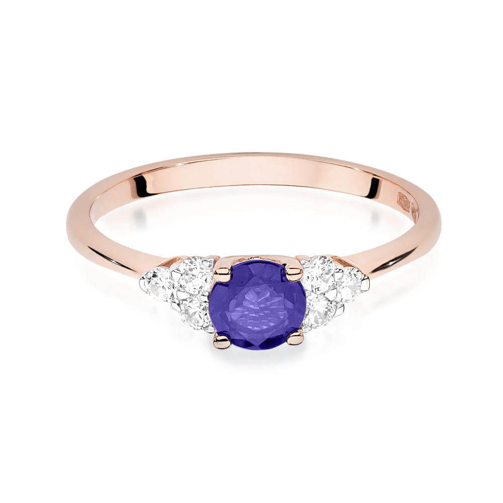 W451 prsteň s Tanzanite 0,50ct ružové zlato Au 585/1000 - 1