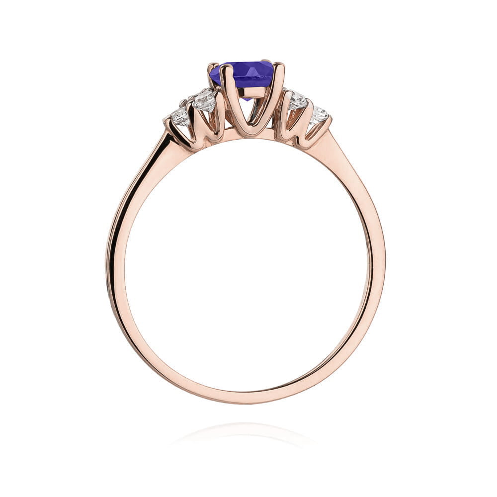 W451 prsteň s Tanzanite 0,50ct ružové zlato Au 585/1000 - 2