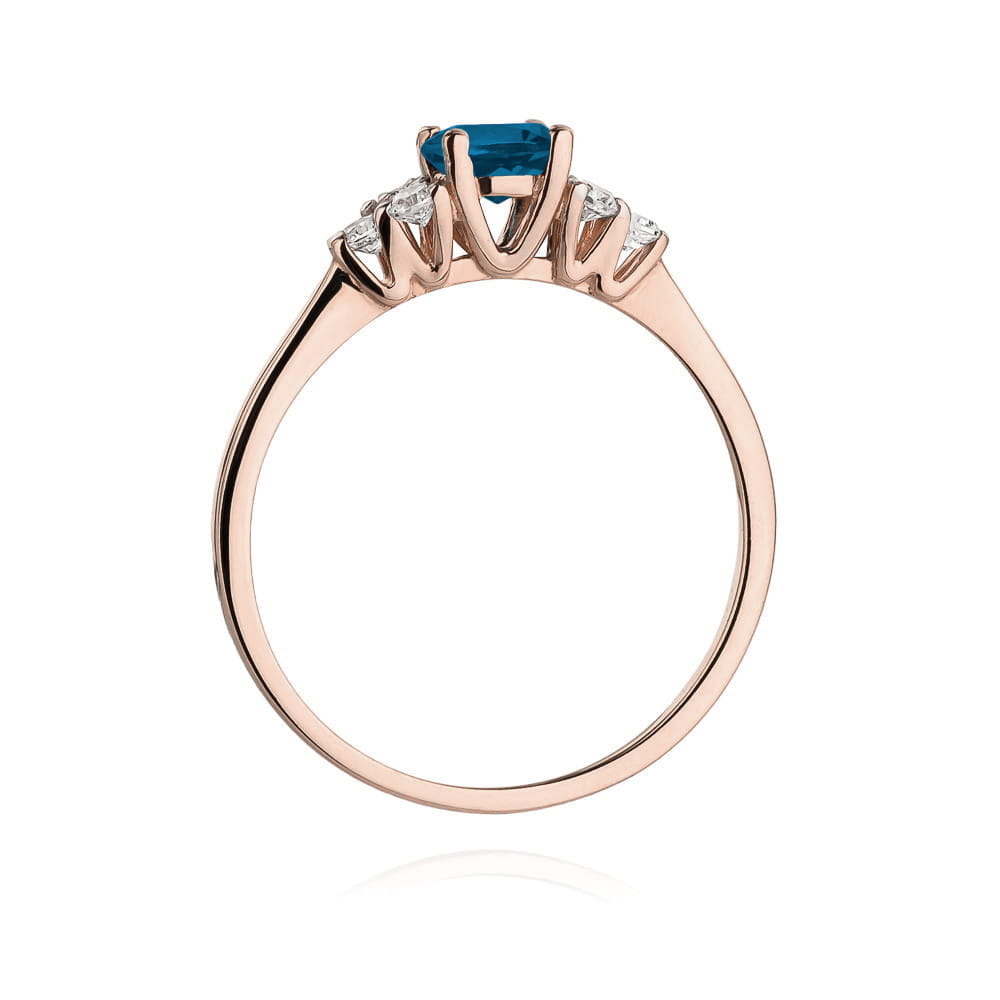 Prsteň W451 s Topaz London Blue 0,50ct ružové zlato Au 585/1000 - 2