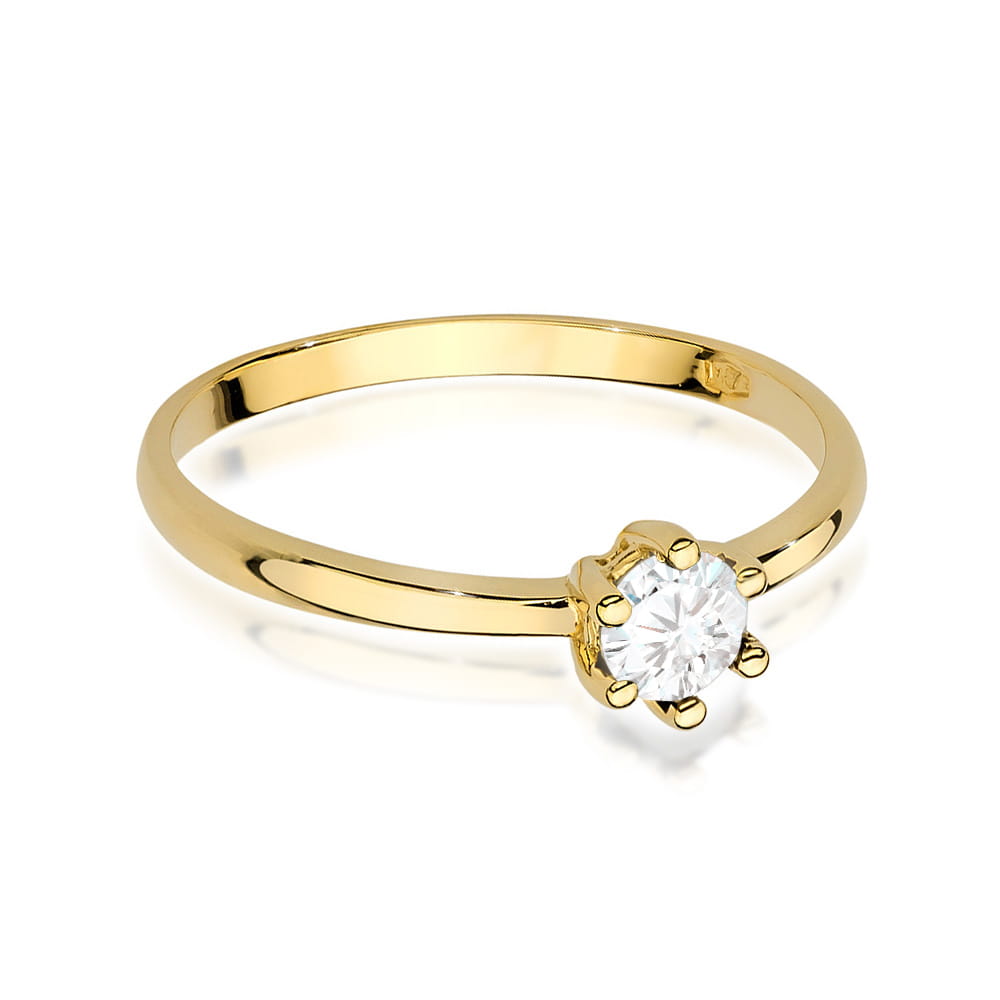 W496 Diamantový prsteň 0,30ct žlté zlato Au 585/1000 - 1