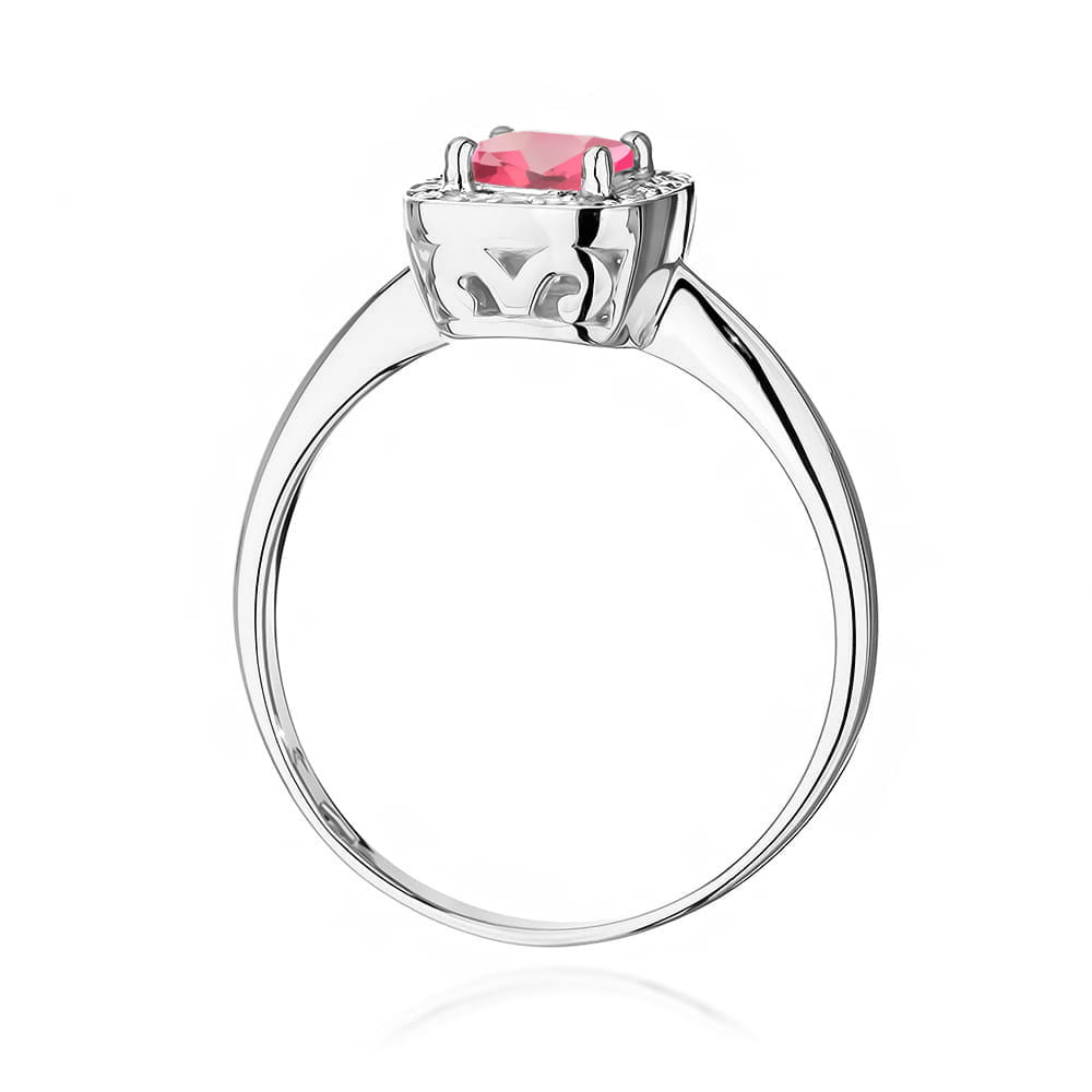 W514 Prsteň Ružová Topaz 0.65ct biele zlato Au 585/1000 - 2