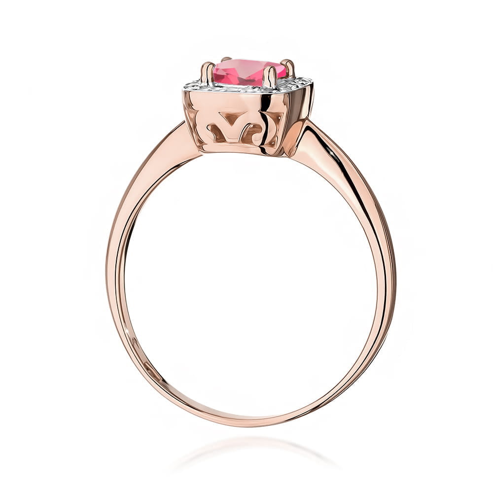W514 Prsteň Ružová Topaz 0.65ct ružové zlato Au 585/1000 - 2