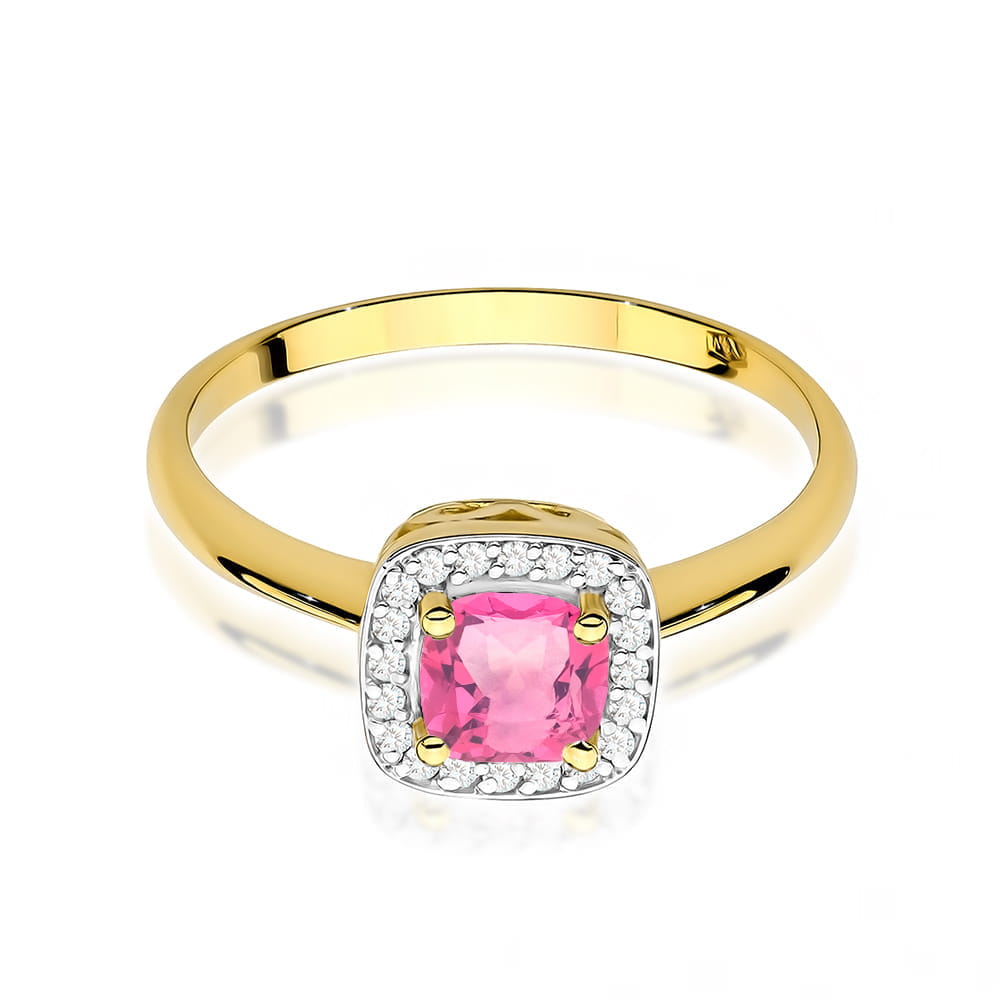 W514 Prsteň Ružová Topaz 0.65ct žlté zlato Au 585/1000 - 1