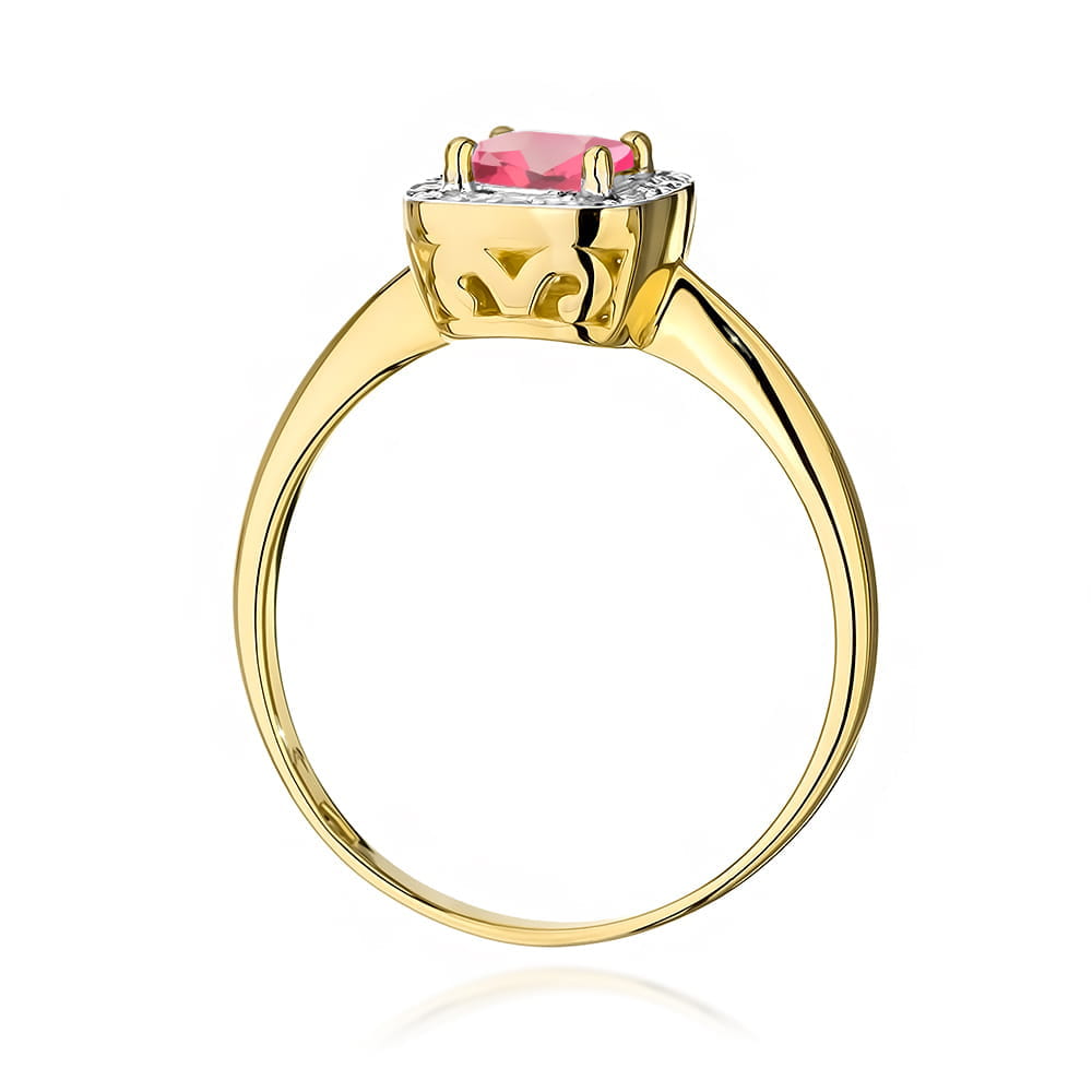 W514 Prsteň Ružová Topaz 0.65ct žlté zlato Au 585/1000 - 2