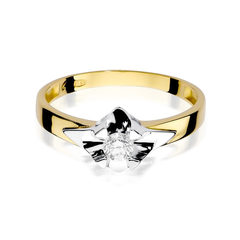 W155 Diamantový prsteň 0,25ct žlté zlato Au 585/1000 - 1