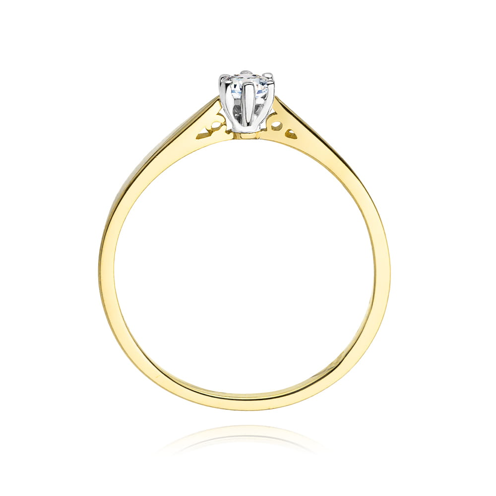 W229 Diamantový prsteň 0,08ct žlté zlato Au 585/1000 - 2