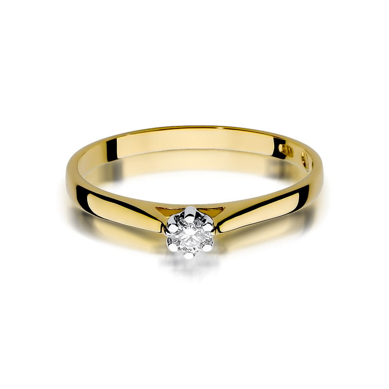 W311 Diamantový prsteň 0,10ct žlté zlato Au 585/1000 - 1