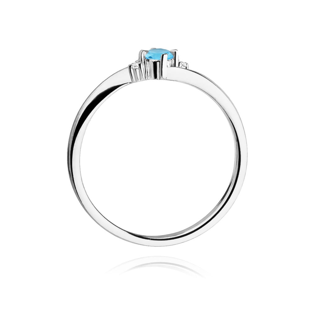 W346 Topaz prsteň 0.15ct biele zlato Au 585/1000 - 2