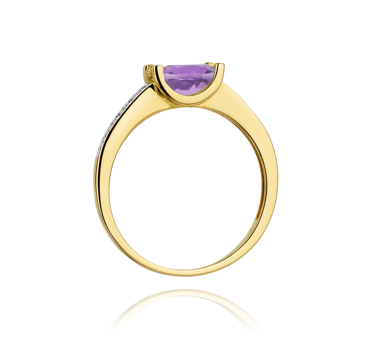 W105 Ametystový prsteň 0,60ct žlté zlato Au 585/1000 - 2