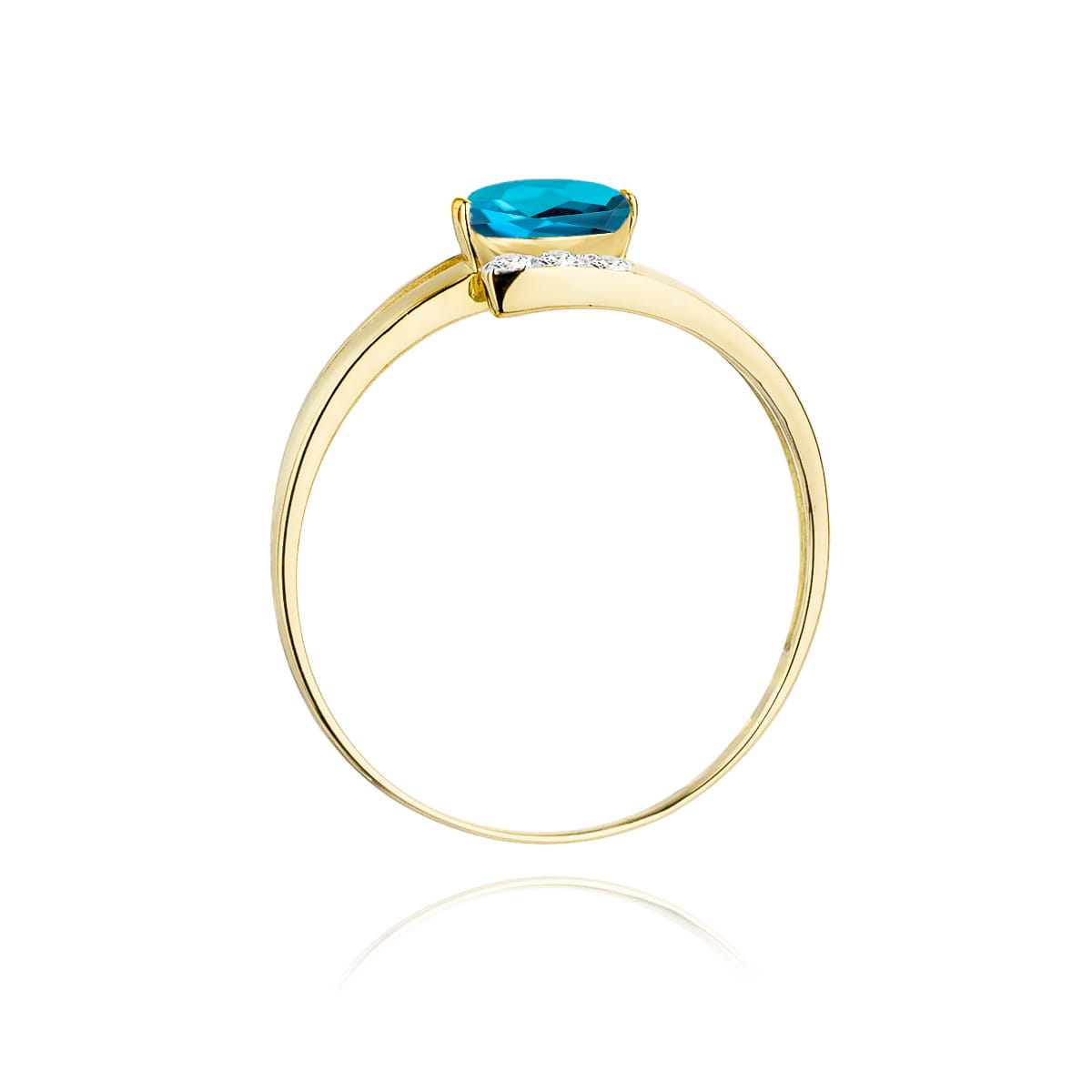 W119 Topaz London Modrý prsteň 0,50ct žlté zlato Au 585/1000 - 2
