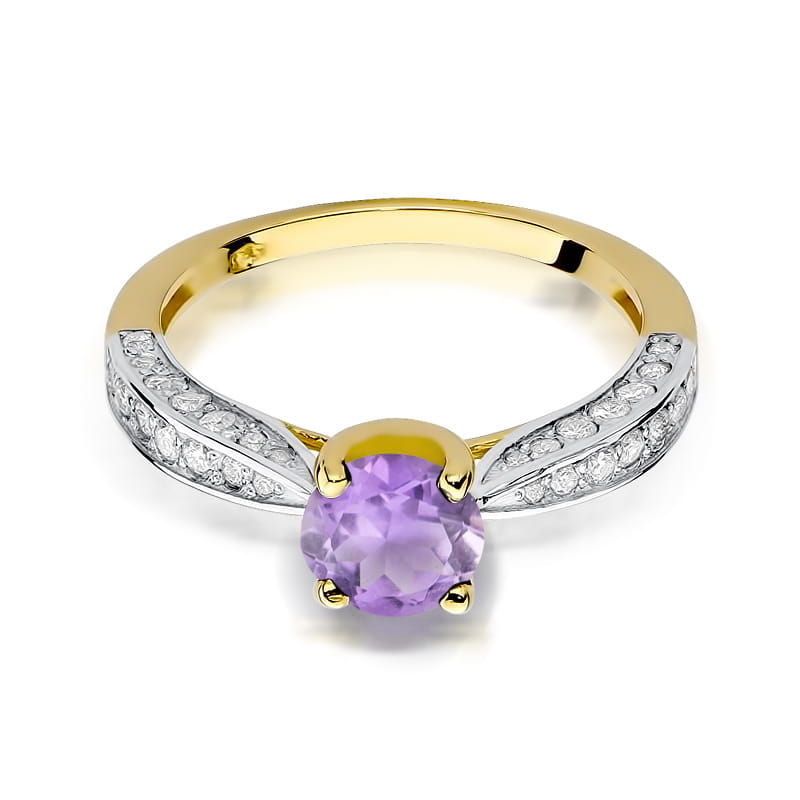 W206 Ametystový prsteň 0,90ct žlté zlato Au 585/1000 - 1