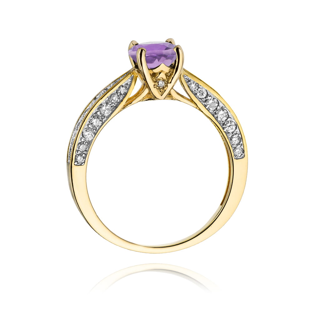 W206 Ametystový prsteň 0,90ct žlté zlato Au 585/1000 - 2
