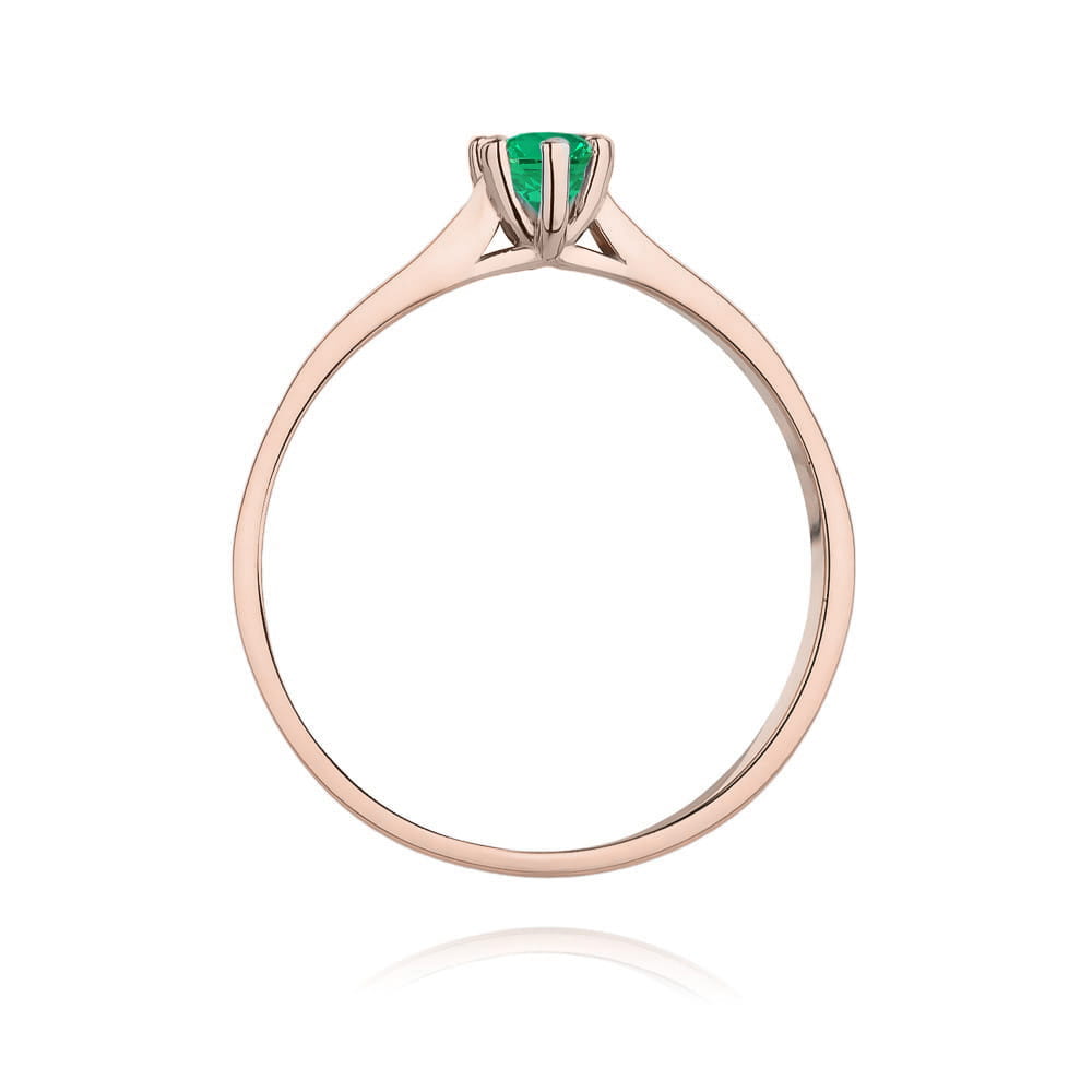 W222 Smaragdový prsteň 0,15ct ružové zlato Au 585/1000 - 2