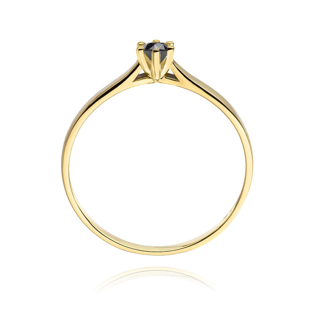 W222 Prsteň Black Diamond 0.12ct žlté zlato Au 585/1000 - 2