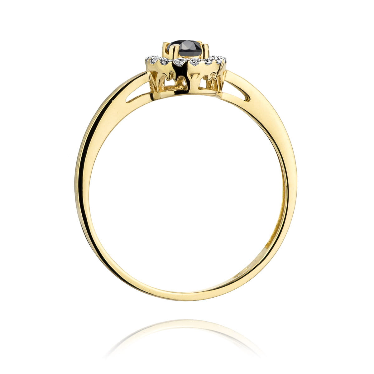 W238 Prsteň Black Diamond 0.12ct žlté zlato Au 585/1000 - 2