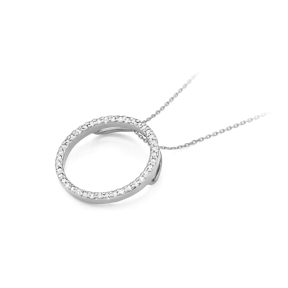 Z442 prívesok s diamantmi, biele zlato Au 585/1000 - 1