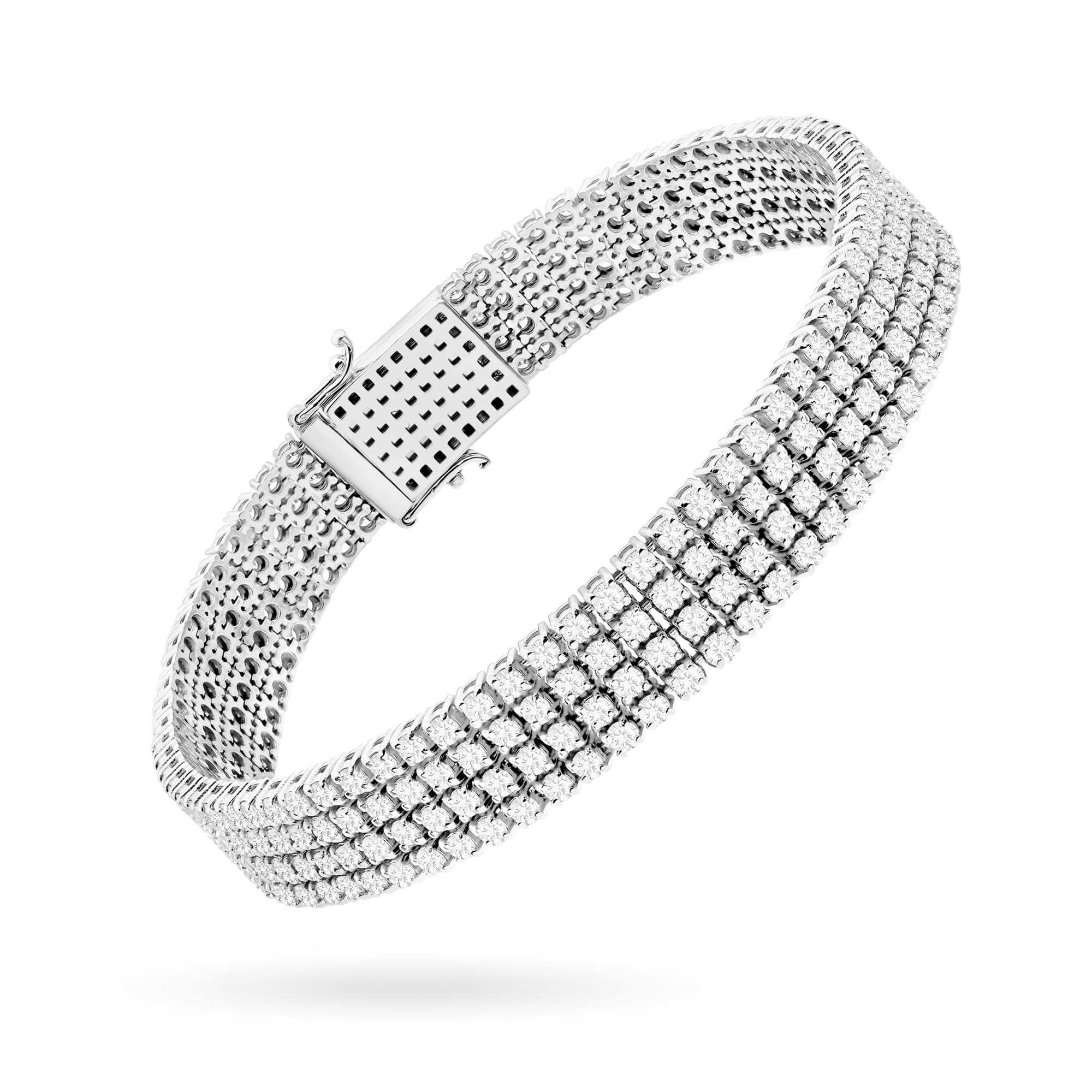 B0036 náramok s laboratórnymi diamantmi, biele zlato Au 585/1000 - 1