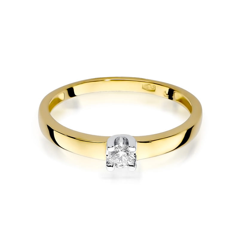 W225 Diamantový prsteň 0,12ct žlté zlato Au 585/1000 - 1